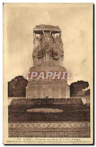 Cartes postales Algerie Alger Monument aux morts de la ville d'Alger