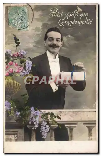 Cartes postales Fantaisie Homme Petit souvenir Grande amitie