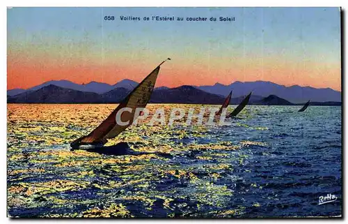 Cartes postales Voiliers de l'Esterel au coucher du soleil