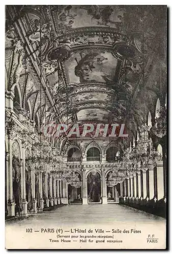 Paris Cartes postales Hotel de ville Salle des fetes