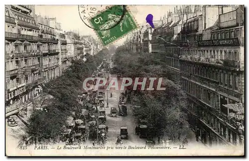 Paris Cartes postales Le boulevard montmartre pris vers le boulevard Poissonniere