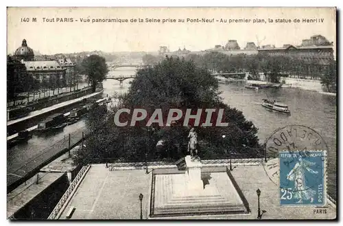 Paris Ansichtskarte AK Vue panoramique de la Seine prise du Pont Neuf Statue de Henri IV