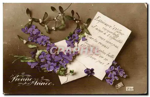 Cartes postales Fantaisie Fleurs Bonen annee