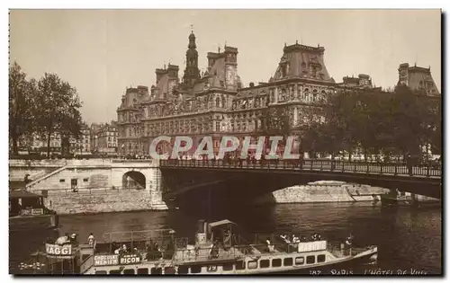 Paris Ansichtskarte AK Hotel de ville peniche