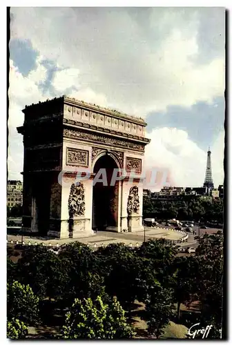 Paris Moderne Karte Arc de triomphe et la Tour Eiffel