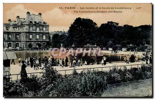 Paris Ansichtskarte AK Les jardins et la bassin du Luxembourg