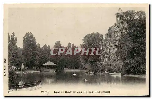 Paris Ansichtskarte AK Lac et rocher des Buttes Chaumont