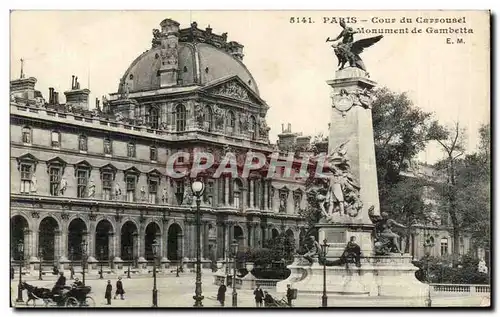 Paris Cartes postales Cour du Carrousel et monument Gambetta