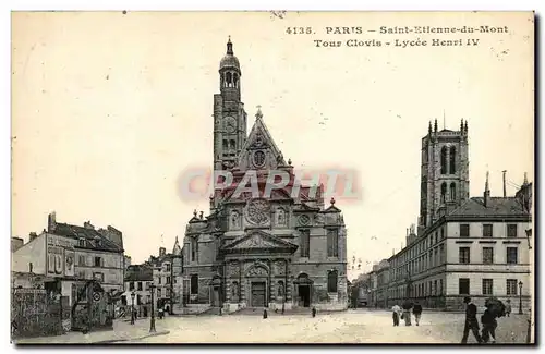 Paris Ansichtskarte AK Saint Etienne du Mont Tour Clovis Lycee Henri IV