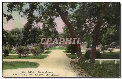 Paris Cartes postales Bois de Boulogne Chateau de Bagatelle Les jardins et la roseraie