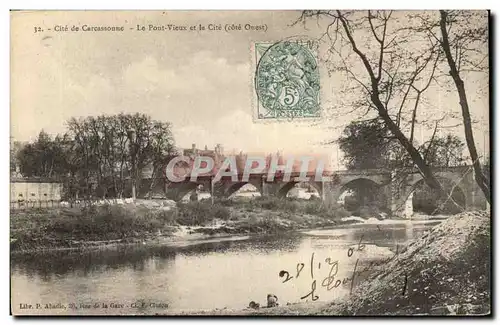 Cartes postales Cite de Carcassonne Le pont vieux et la cite
