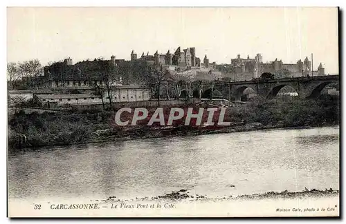 Cartes postales Cite de Carcassonne Le pont vieux et la cite