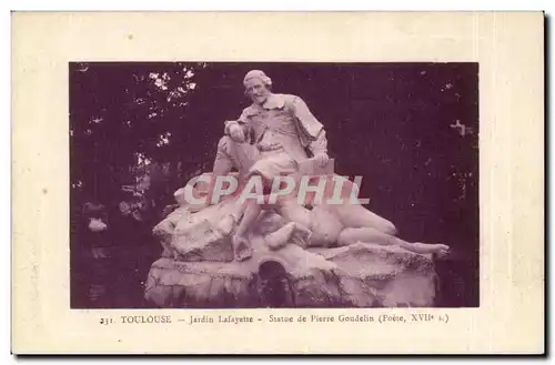 Ansichtskarte AK Toulouse Jardin Lafayette Statue de Pierre goudelin (poete)