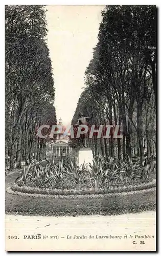 Paris Cartes postales Jardin du luxembourg et le Pantheon