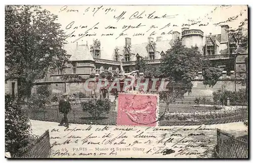 Cartes postales Paris Musee et square de Cluny