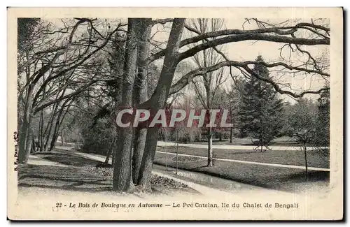 Ansichtskarte AK Paris Bois de Boilogne en automne Pre CAtalan Ile du Chalet de Bengali (publicite Grands magasin