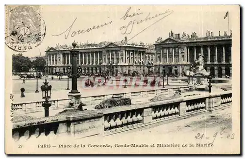 Cartes postales Paris Place de la Concorde Garde meuble et ministere de la marine