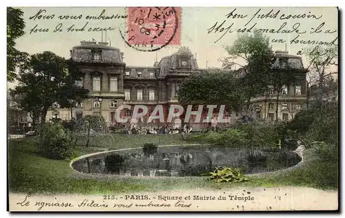 Ansichtskarte AK Paris Square et Mairie du temple