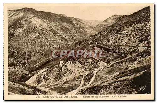 Gorges du Tarn Cartes postales Route de la Malene Les lacets