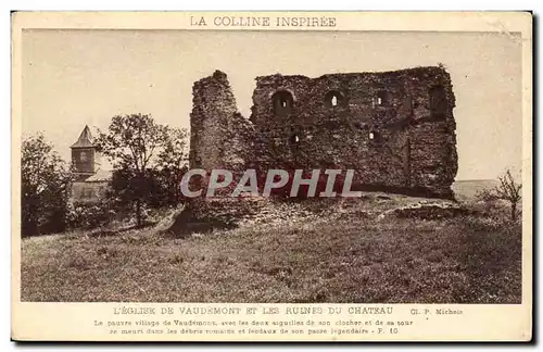 Cartes postales L&#39eglise de Vaudemont et les ruines du chateau