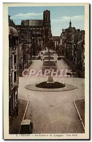 Cartes postales Reims Le cours J B Langlet Vue sud