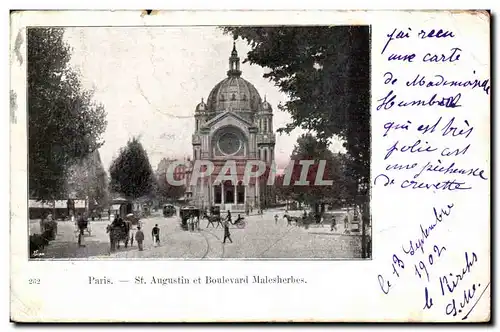 Paris Cartes postales St Augustin et boulevard maslesherbes