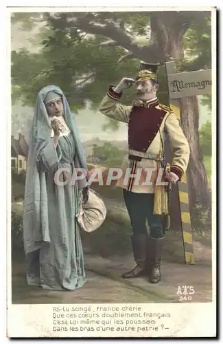 Cartes postales Fantaisie Femme Religieuse Soldat Militaria Uniforme Allemagne