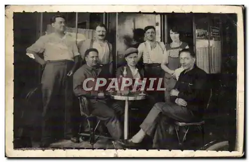 CARTE PHOTO Le verre d&#39aperitif au cafe Folklore