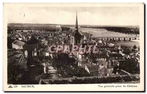 Ansichtskarte AK Saumur Vue generale prise du chateau