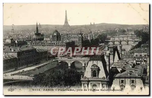 Paris Ansichtskarte AK Panorama pris de l&#39eglise Saint Gervais (Tour Eiffel)