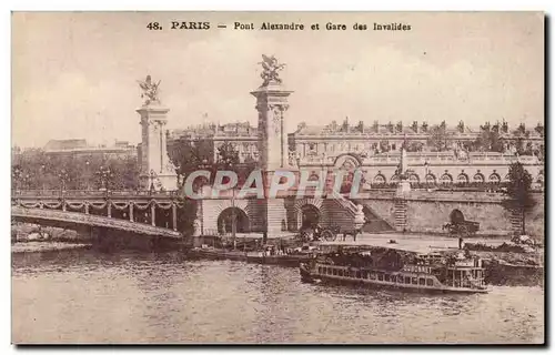 Paris Cartes postales Pont Alexandre et Gare des Invalides