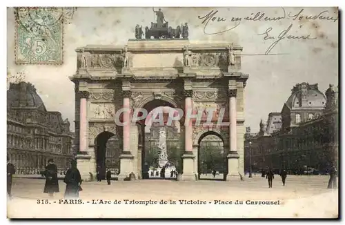 Paris Ansichtskarte AK Arc de triomphe de la Victoire Place du Carrousel