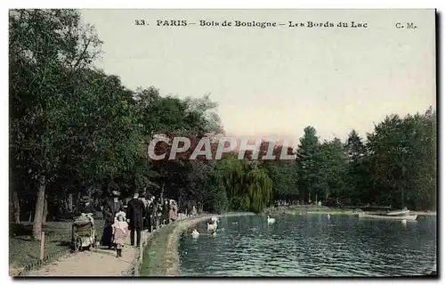 Paris Cartes postales Bois de Boulogne Les bords du lac