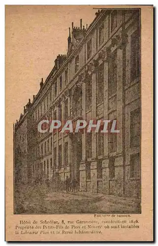 Cartes postales Hotel de Sourdeac Rue Garanciere Paris librairie