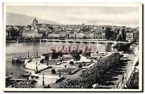 Suisse Cartes postales moderne Geneve Quai du Mont Blanc et vue sur la ville