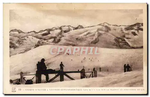 Cartes postales Luchon Sports d&#39hiver Superbagneres Vue sur le plateau et montagnes de Lys