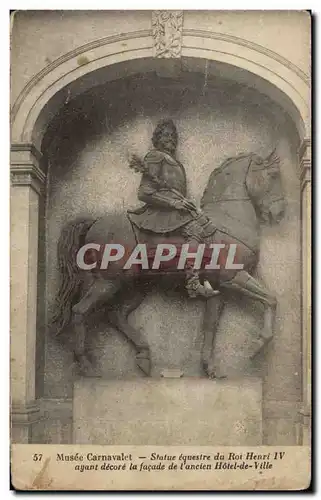 Paris Cartes postales Musee Carnavalet Statue equestre du roi Henri IV