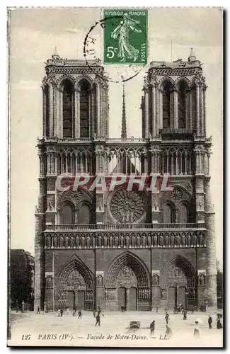 Paris Cartes postales Facade de Notre Dame