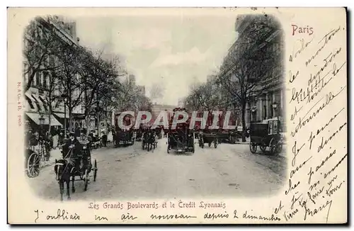 Paris Cartes postales Les grands boulevards et le Credit Lyonnais