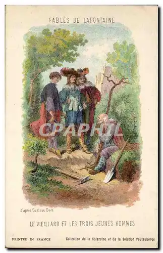 Cartes postales Fantaisie FAbles de la Fontaine Le vieillard et les trois jeunes hommes