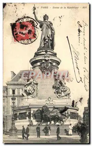 Paris - 11 - Statue de la Republique Lion - Ansichtskarte AK