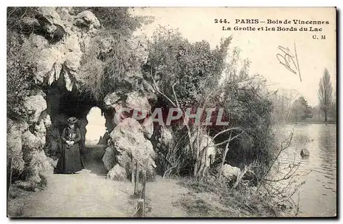 Paris - 12 - Bois de Vincennes - La Grotte et les Bords du Lac - Femme - Cartes postales