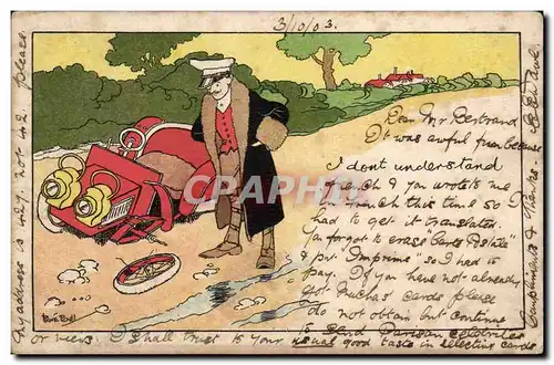 Automobile - Humour - Militaire Illustrateur - 1903 - Ansichtskarte AK