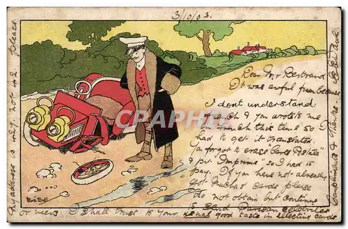 Automobile - Humour - Militaire Illustrateur - 1903 - Cartes postales