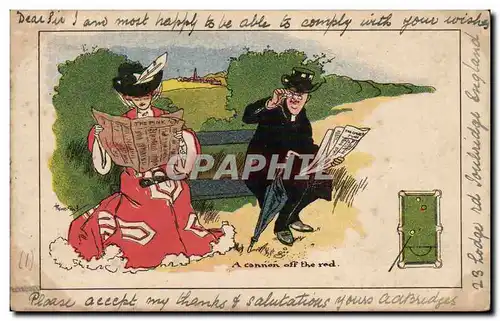 Humour - A canon of the Red - Billards - Pool - Sport - Flirtation - Cartes postales