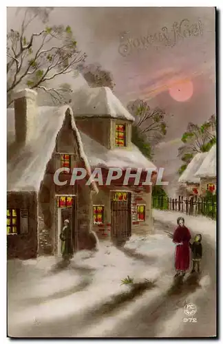 Fetes - Joyeux Noel - Merry Christmas - Winter Scene Ansichtskarte AK