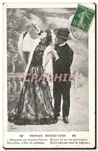 Fantaisie - Couple - Woman with long beautiful veil - wedding - mariage - Cartes postales