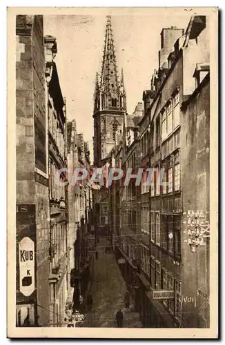 Saint Malo - La Grande Rue et Cathedrale Boulangerie - Ansichtskarte AK