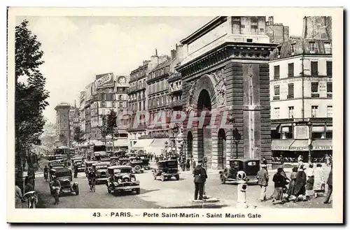 Paris - 10 - Porte Saint Martin - automobile - Cartes postales