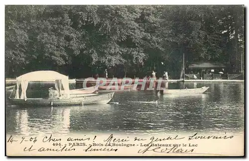 Paris - 16 - Bois de Boulogne - Les Bateaux sur le Lac - Ansichtskarte AK